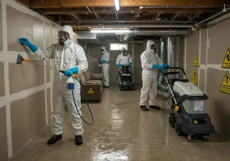 Basement Moisture Removal and Structural Drying process in North Hampton, NH